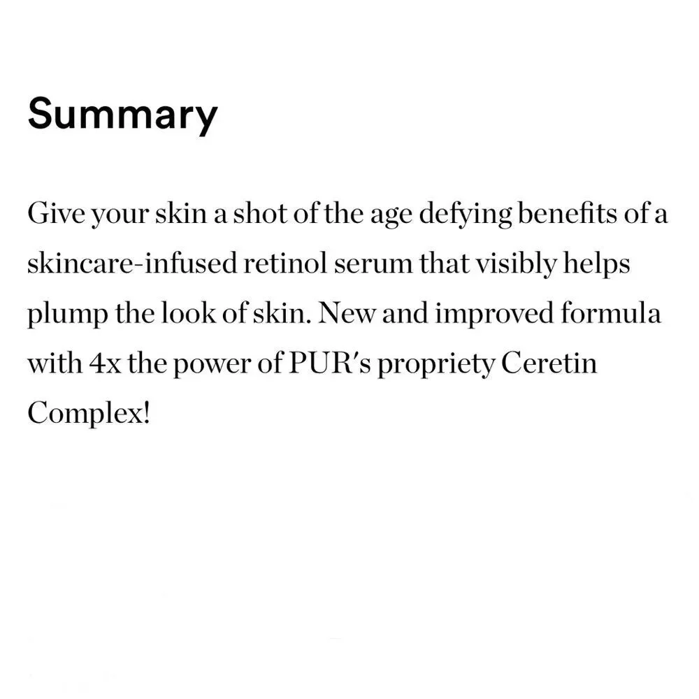 $8 🌸 PÜR ~ Ceretin Boost Age Defying Retinol Serum ~ NEW